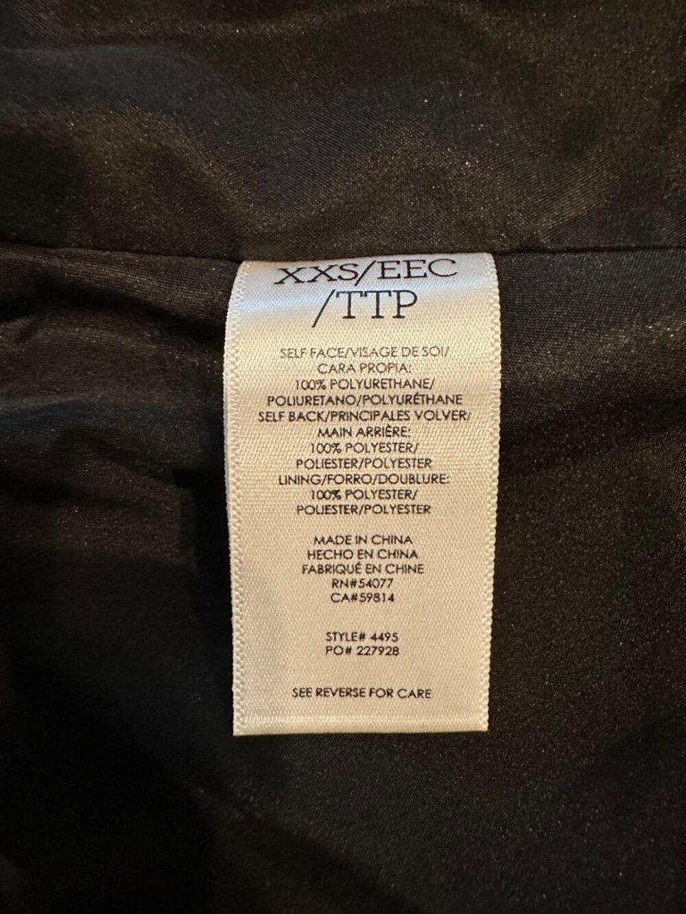 Cabi Black Vegan Leather Jacket NWT Fitted Blazer Style Women's XXS Y2K - Picture 9 of 10